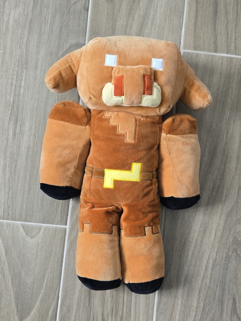 Minecraft-Inspired Brown Plush Bull Character Toy